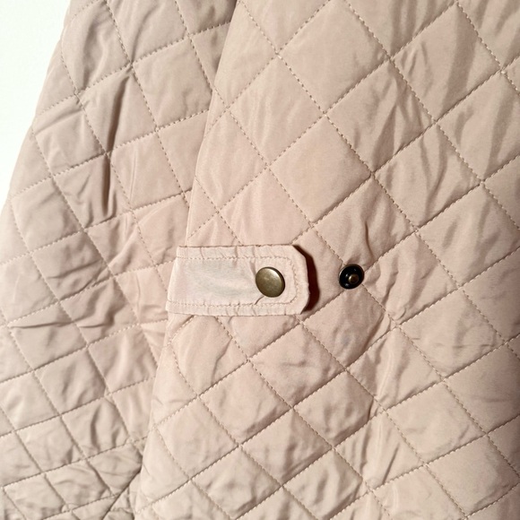 Lands' End Tan Quilted Jacket Corduroy Collar Snap Front XL - Picture 11 of 14